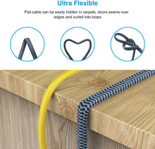 Lade das Bild in den Galerie-Viewer, Yauhody Y-NC8-BB Braided Flat CAT8 Cable - Blue - 2Pack