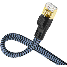 Lade das Bild in den Galerie-Viewer, Yauhody Y-NC8-BB Braided Flat CAT8 Cable - Blue