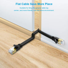 Lade das Bild in den Galerie-Viewer, Yauhody Y-NC8-FB10PK Flat CAT8 Cable - Black-2Pack
