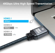 Lade das Bild in den Galerie-Viewer, Yauhody Y-HDMI-BGA Braided 8K HDMI Cable - 3Pack