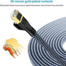 Lade das Bild in den Galerie-Viewer, Yauhody Y-NC8-BB Braided Flat CAT8 Cable - Blue