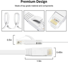 Lade das Bild in den Galerie-Viewer, Yauhody Y-NC6-FW 6PK Flat CAT6 Cable-White - 6Pack