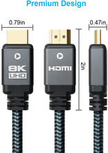 Lade das Bild in den Galerie-Viewer, Yauhody Y-HDMI-BGA Braided 8K HDMI Cable - 3Pack