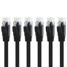 Load image into Gallery viewer, Yauhody Y-NC6-FB 6PK Flat CAT6 Cable - Black - 6Pack