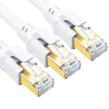 Lade das Bild in den Galerie-Viewer, Yauhody Y-NC8-RW3PK Round CAT8 Cable - White - 3Pack