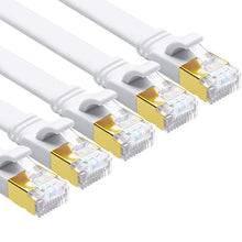 Lade das Bild in den Galerie-Viewer, Yauhody Y-NC8-FW5PK Flat CAT8 Cable - White - 5Pack