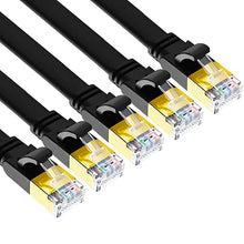 Lade das Bild in den Galerie-Viewer, Yauhody Y-NC8-FB5PK Flat CAT8 Cable - Black-5Pack