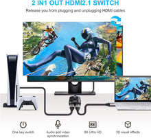 Lade das Bild in den Galerie-Viewer, Yauhody 2 in 1 Out HDMI Switcher 8K@60Hz
