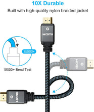 Lade das Bild in den Galerie-Viewer, Yauhody Y-HDMI-BGA Braided 8K HDMI Cable - 3Pack
