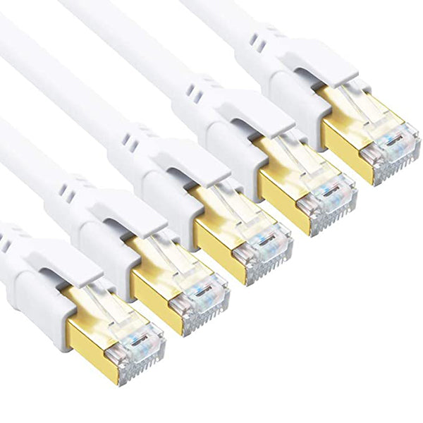 Yauhody Y-NC8-RW5PK Round CAT8 Cable - White-5Pack